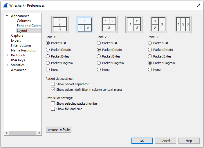 documentation/Wireshark/images/WiresharkPreferencesAppearanceLayout.png